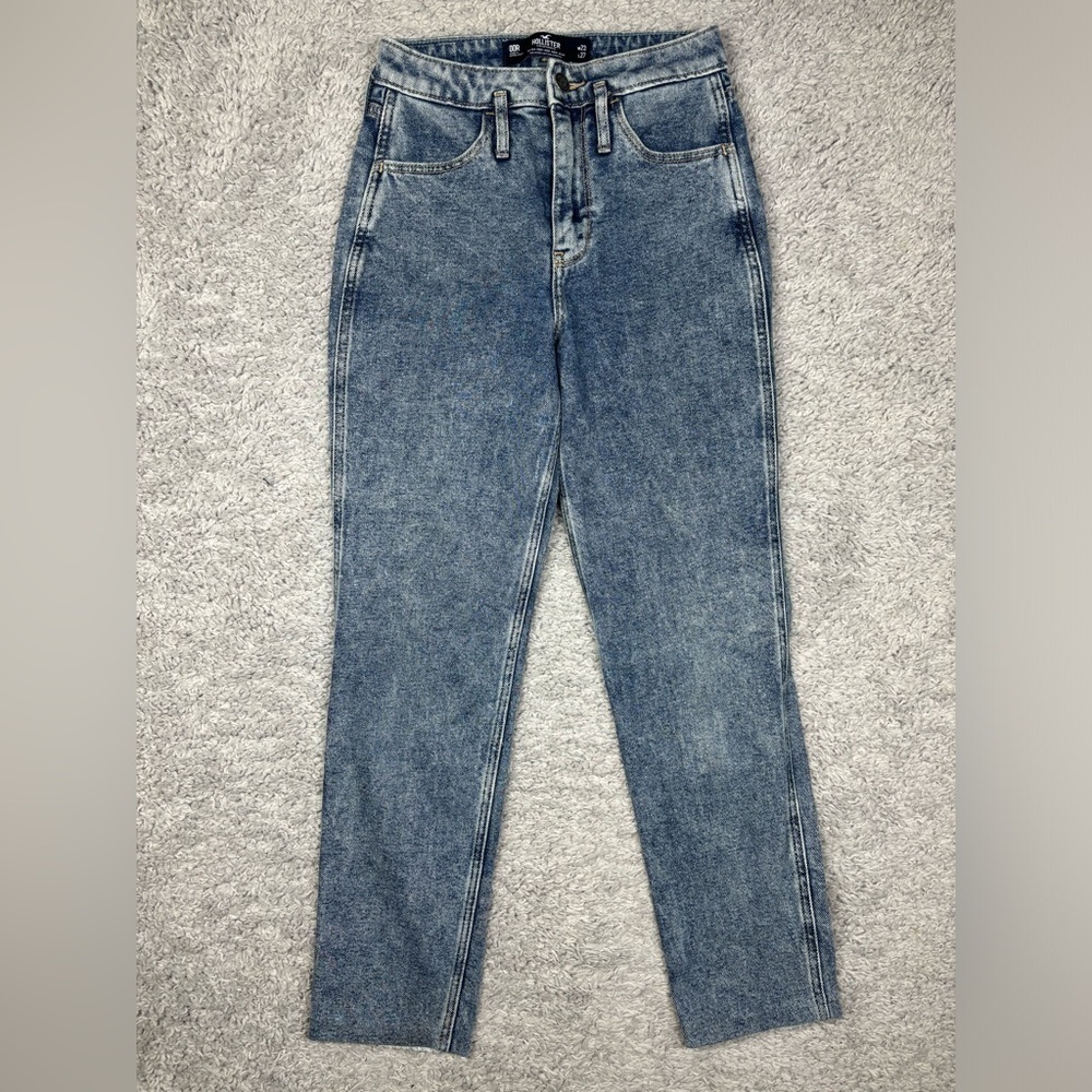 Hollister Jeans Womens 00 Ultra High Rise Mom Jean Stretch Acid Wash Hemmed